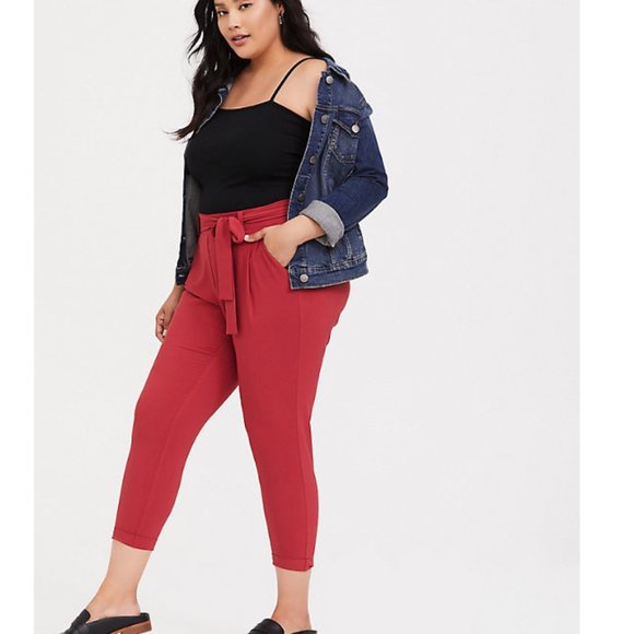 torrid Pants - 3/$25 TORRID Tie Front Tapered Pants Dust Red Size